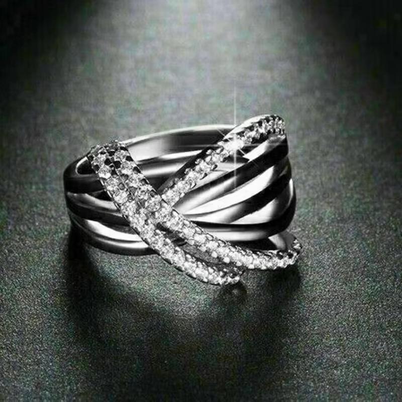 

Кольца Huitan с нерегулярным крестообразным дизайном и сверкающим кубическим цирконием, благородные, великолепные, для вечеринок, для женщин, модные, обручальные, ювелирные изделия 10