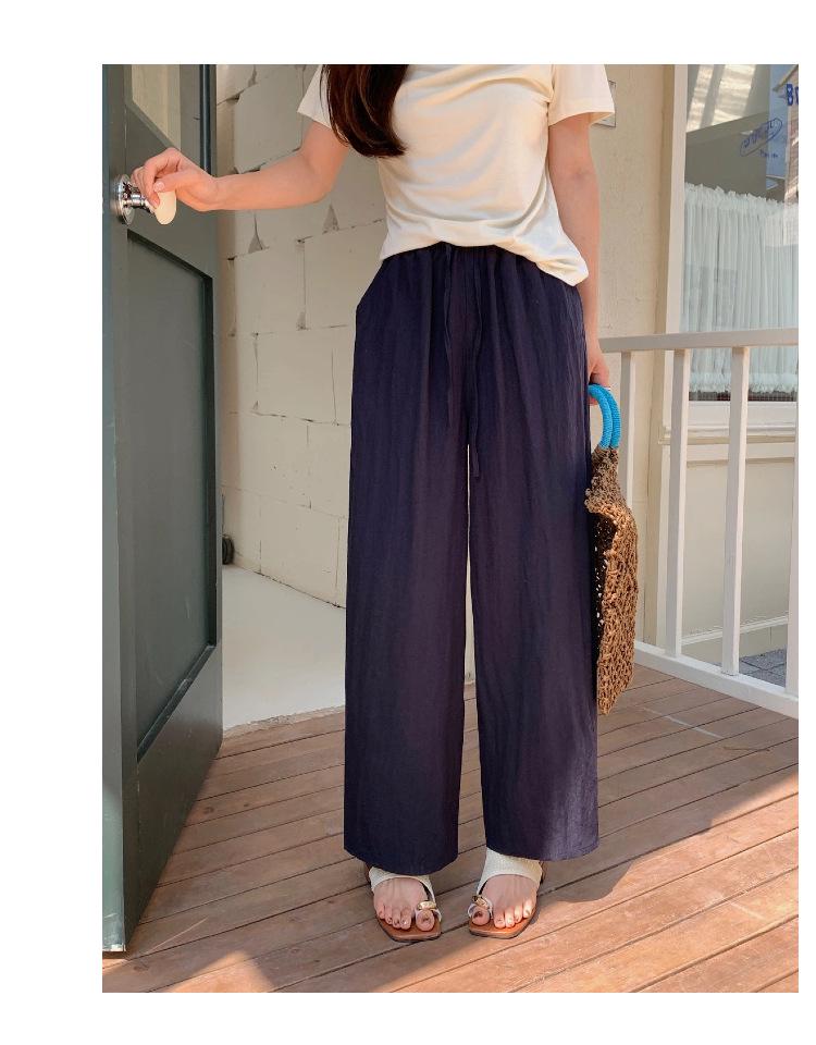 

Tencel Linen Grandma Style Slimming Carrot Pants for Women - Casual Nine-Point Summer Straight Leg Large тёмно-синий