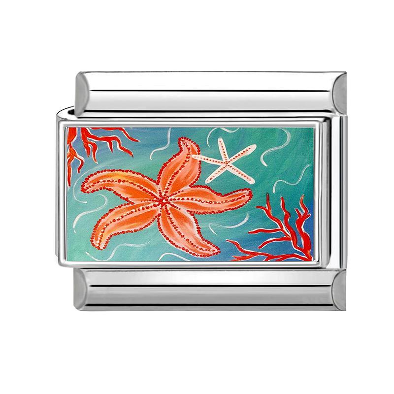 

New Blue Sea Funny Cat Dog Turtle Fish Personalized DIY Italian Charm Bracelet Bead Fit 9mm Bracelet Stainless Steel Jewelry