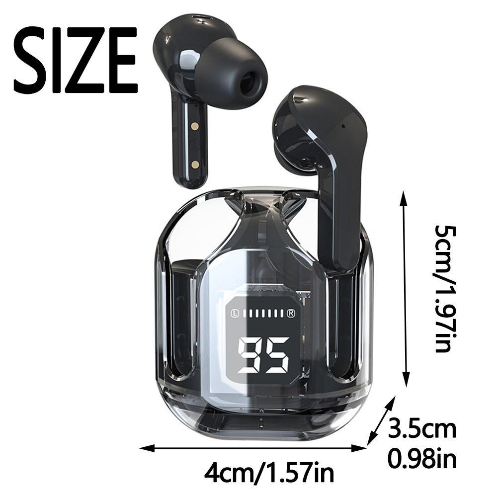 Transparent Wireless Earbuds with Charging Case Wireless Blue Tooth Earphones  Gaming