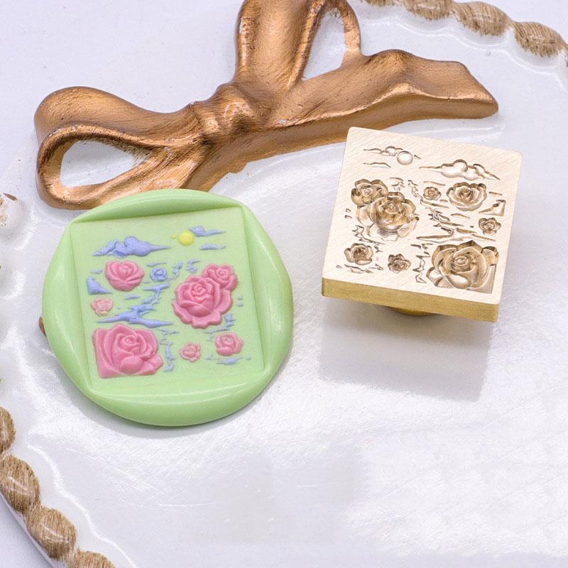 Stempellack Siegel Kupferkopf Künstlerisches Relief Rose Umschlag Tulpe Kerzenlicht Maiglöckchen Flammenfarbe Siegelkopf