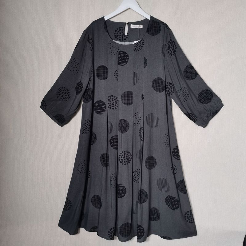 Export Export Original Order Leftover Stock Customer Supply Fabric Rayon Printed 3/4 Sleeves Dress Female Mid-Length Expansion Skirt Summer