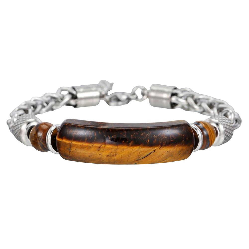 Geometric Turquoise Stainless Steel Bracelet For Men With Vintage Style For Gift Giving