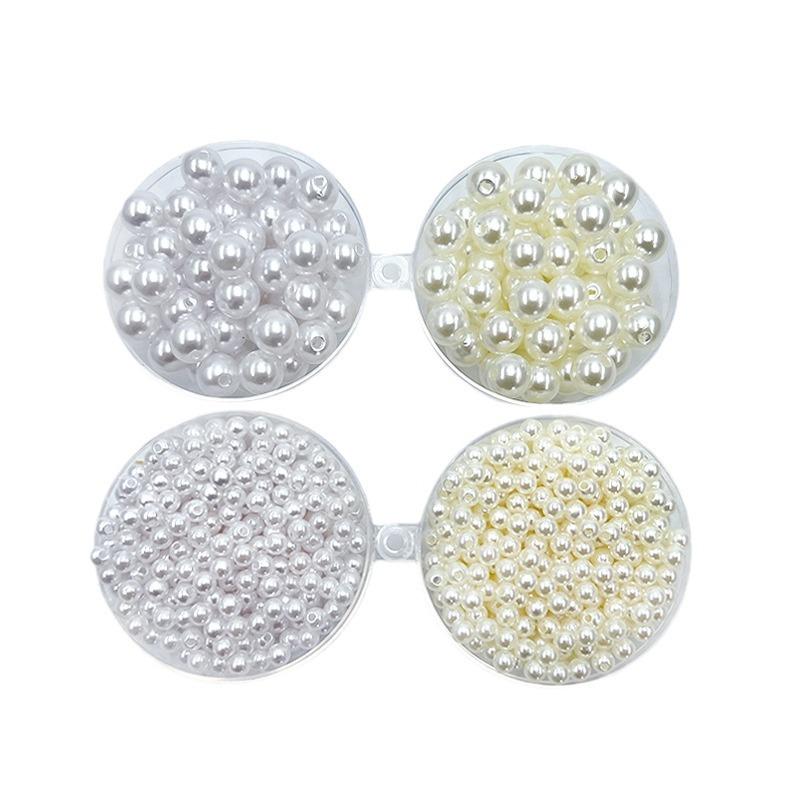 Straight-Hole White Imitation Pearl Beads, Shoe, Bag, Clothing Decoration Accessories,DIY Handmade Bead Jewelry Materials