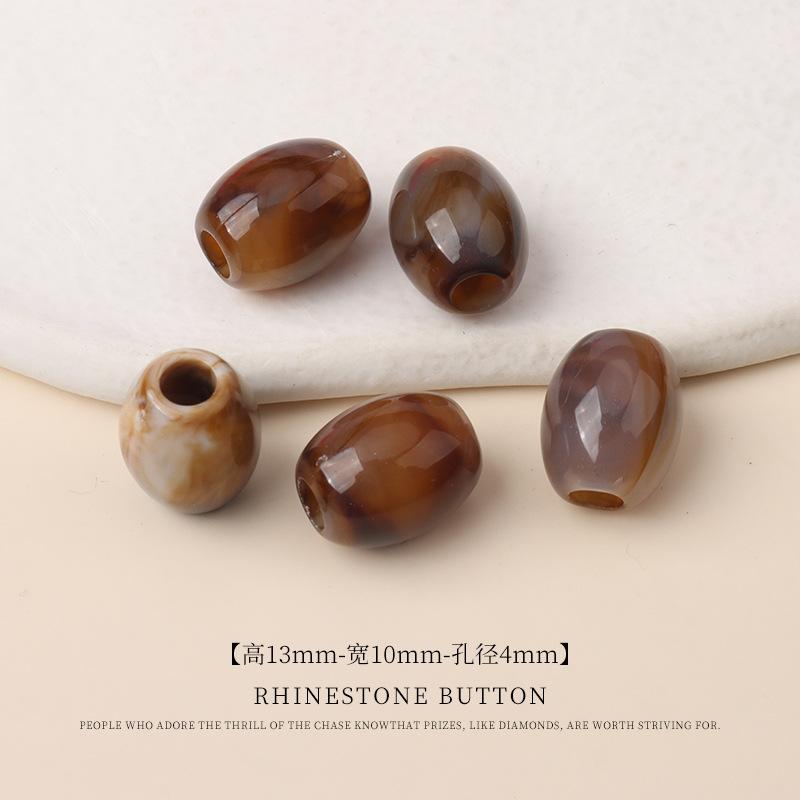 5 ks Akrylové Dvoubarevné Korálky do Kbelíku s Velkým Otvorem Ručně Vyráběné Korálkové Šperky Korálky Plavky Sukně Tkaničky do Bot Dekorativní Kulatá Korálková Spona