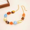 SHIXIN Bohemian Summer New Colored Resin Beaded Beaded Chokers Necklaces Women Vintage Elegant Adjustable Clavicle Chain Jewelry