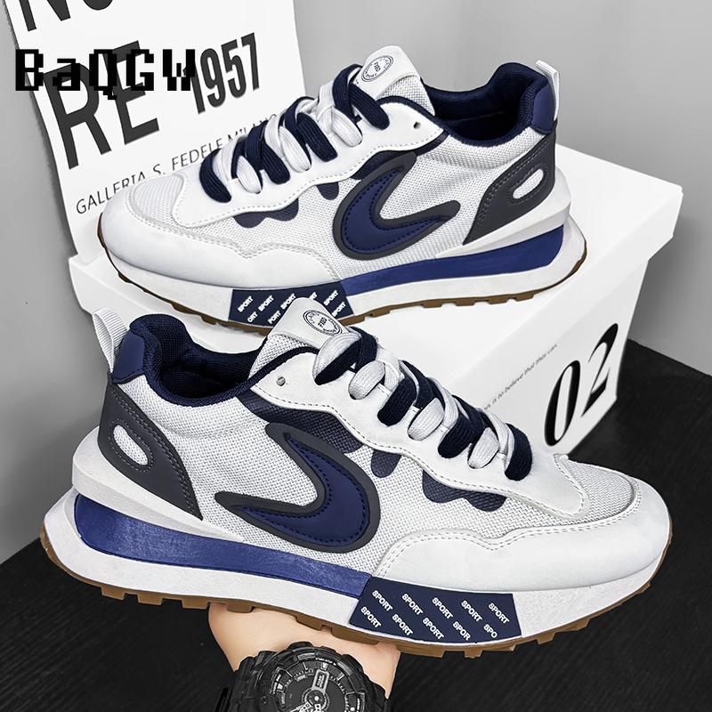 Nuevos Zapatos de Hombre de Diseño Color Block Transpirables para Correr para Hombre Vulcanizados Clásicos de Moda Masculina Suela Gruesa Zapatillas Chunky