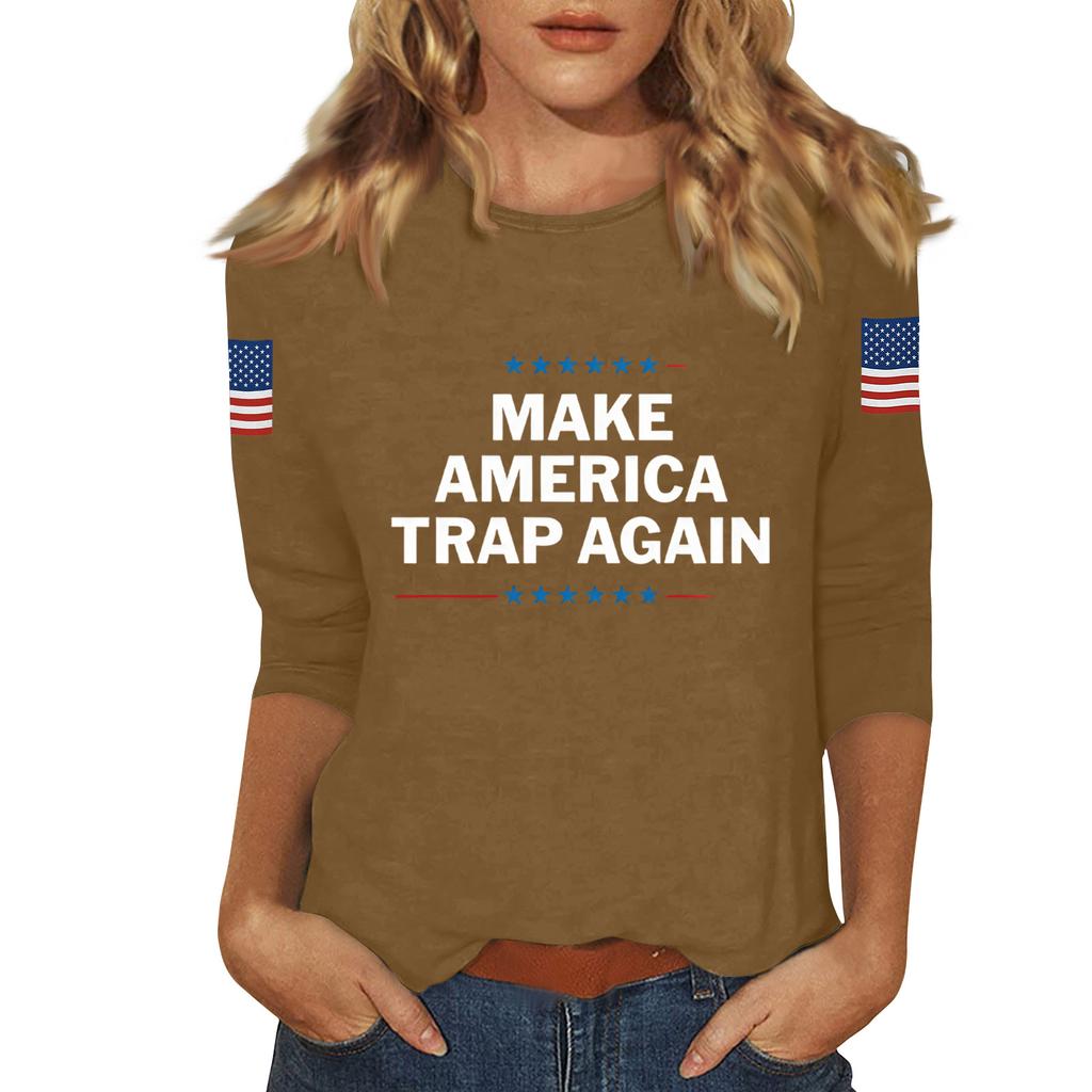 Women's Casual Fashionable Sexy Comfortable Neck Three-Quarter Sleeve Top