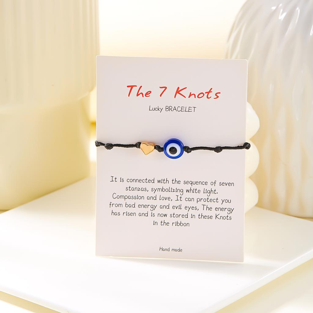 Simple Turkish Blue Evil Eye 7 Knot Braided Bracelet for Women Men Lucky Red Rope Handmade Bracelet Aesthetics Party Jewelry