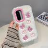 3D Plush Bow Love Fashion Phone Case For Galaxy S25 24 23 22 21 20 10 Ultra Plus S9 A23 06 26 35 36 A53 A54 A55 A56 Note 10 9 8 Case Girl Cute Winter