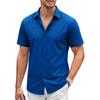 Men's Short Sleeve Button Down Shirt - Lightweight Breathable for Vacation and Business Casual