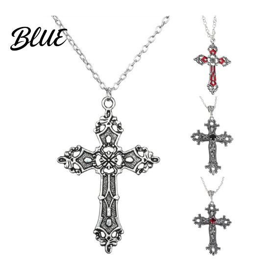 Alloy Gothic Necklace Retro Vintage Pendant Engraved Floral Unisex Jewelry