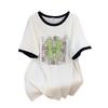 Women's Plus Size Slimming Loose Fit Mid-Length Short-Sleeve Round Neck T-Shirt