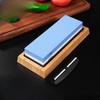 Double-Sided Sharpening Stone with Bamboo Base Set