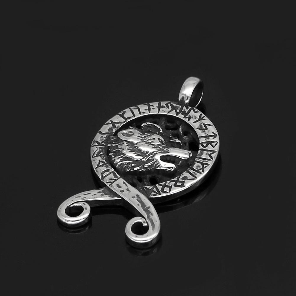 

Кольцо в стиле ретро из нержавеющей стали с головой волка, властное ожерелье с персонажем викинга Pure Pendant серебряный