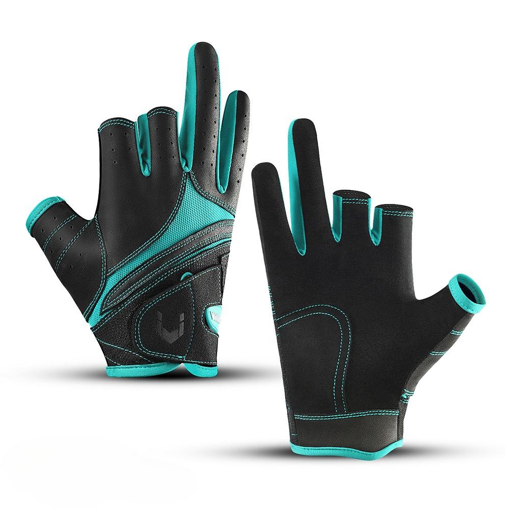 1Pair Half Finger Outdoor Professional Fishing Bicycle Fitness Leisure Sports Gloves Anti Slip Wear Resistant Fishing Gloves