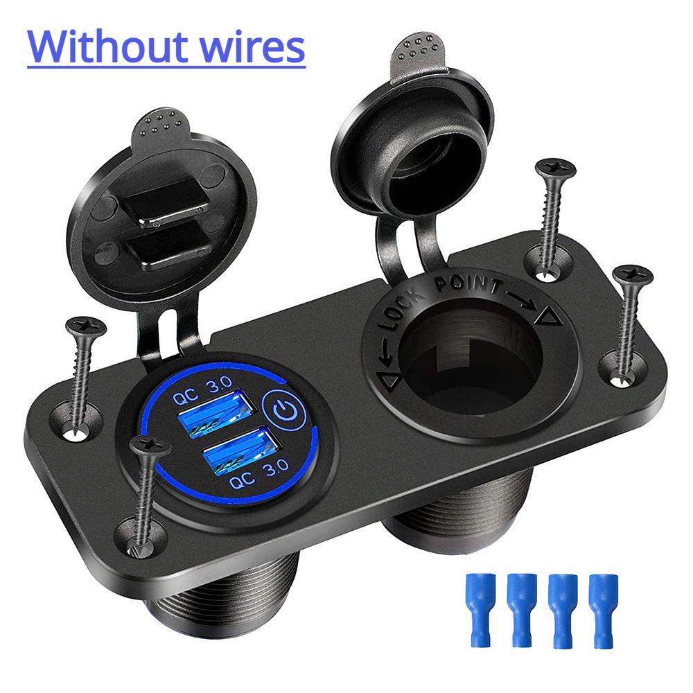 

12V USB Socket Panel Quick Charge 3.0 20W Dual PD USB C Socket Outlet Адаптер прикурювача для автомобіля Човен RV Мотоцикл