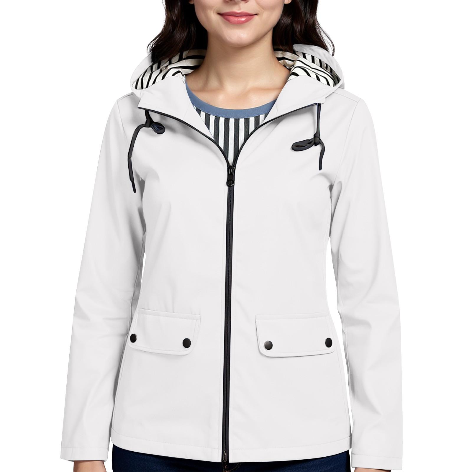 

Женская модная повседневная однотонная водонепроницаемая куртка-шорты для активного отдыха и пеших прогулок M белый