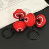 Keychain Pendant Lightweight Durable Soft Rubber Metal Dumbbell Design Detachable Fitness Bag Charm Key Holder Sporty Gift Accessory