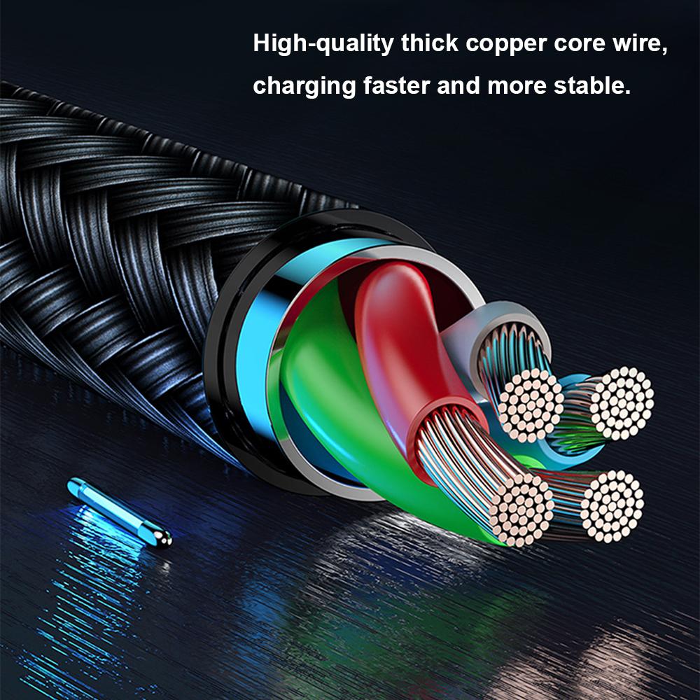 2.4A Max 3 w 1 kabel USB szybkie ładowanie kabel błyskawicy do iPhone'a typu C kabel do ładowania telefonu komórkowego do Xiaomi Samsung USB Micro