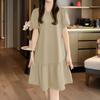 ZANZEA Women Casual Round Neck Short Sleeve Summer Dress