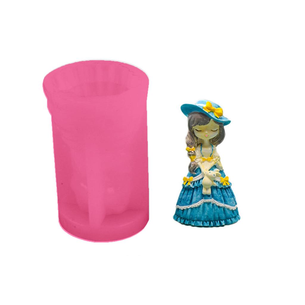 Silicone Candle Moulds Clay Mould Crafts Molds Baking Tool Princess Shape Non-stick Silicone Material for Kitchen Baking