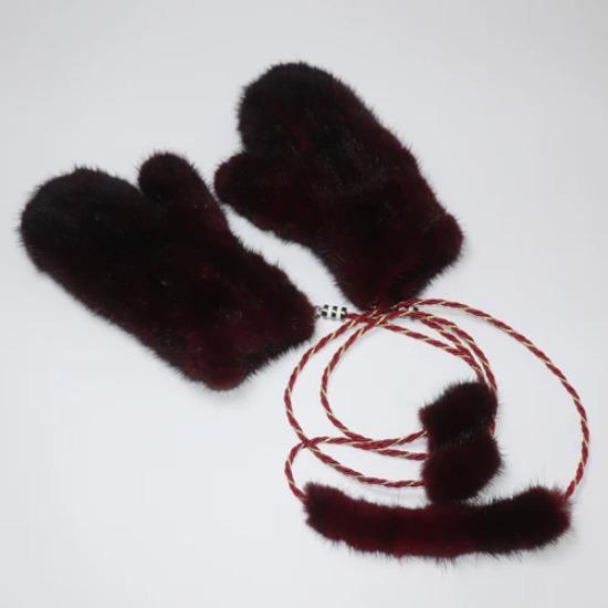 New Knitted Natural Mink Fur Gloves Women Winter Warm Good Elastic Mink Fur Mittens Russian Female Genuine Fur Glove