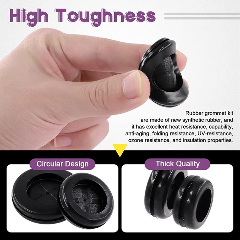 Rubber Grommet Ring Assortment Kit Ring Gasket Firewal Hole Plug Set for Cable Wire Electrical Plumbing Automotive Protection