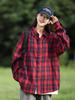 Unisex Plaid Long-Sleeve Shirt: Korean Style, Loose, Casual Jacket for Men and Women, 2025 Spring/Autumn Trend.