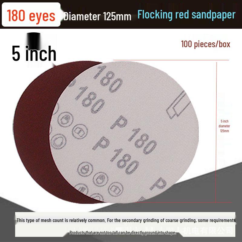 5-inch Self-Adhesive Flocked Sandpaper Disc for Sanding and Grinding (125MM)