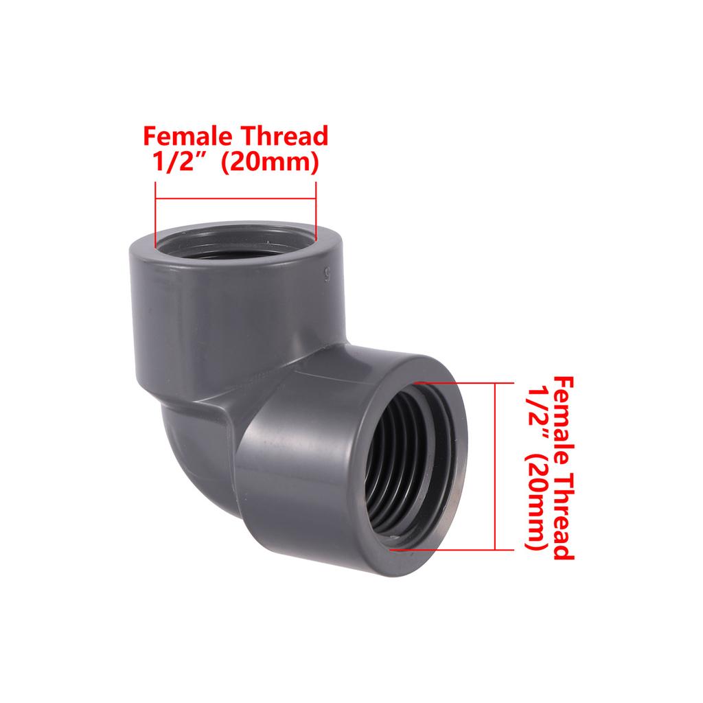 PVC Water Supply Pipe 1/2" 3/4" Female Thread Elbow Connector 90 Degree Plastic Right Angle Elbow Adapter Aquarium Joint Fitting