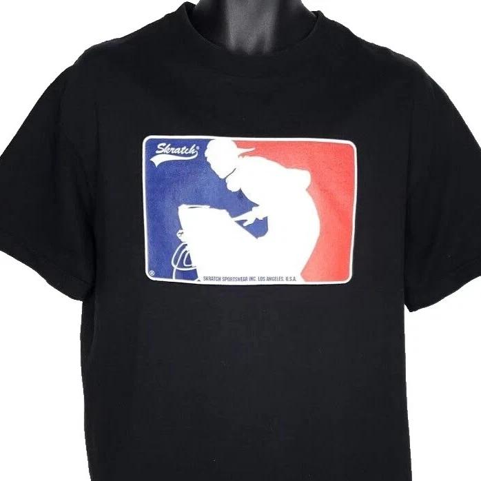 Мужская футболка с принтом DJ-вертушки, размер XL, черная, Skratch, Turntablism, Сделано в США XL