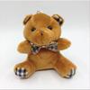 1PCS Plaid Bow Tie Plush Sitting Bear Toys Small Pendant Cartoon Bouquet Doll Wedding Activity Gift Soft Stuffed Toy 8CM