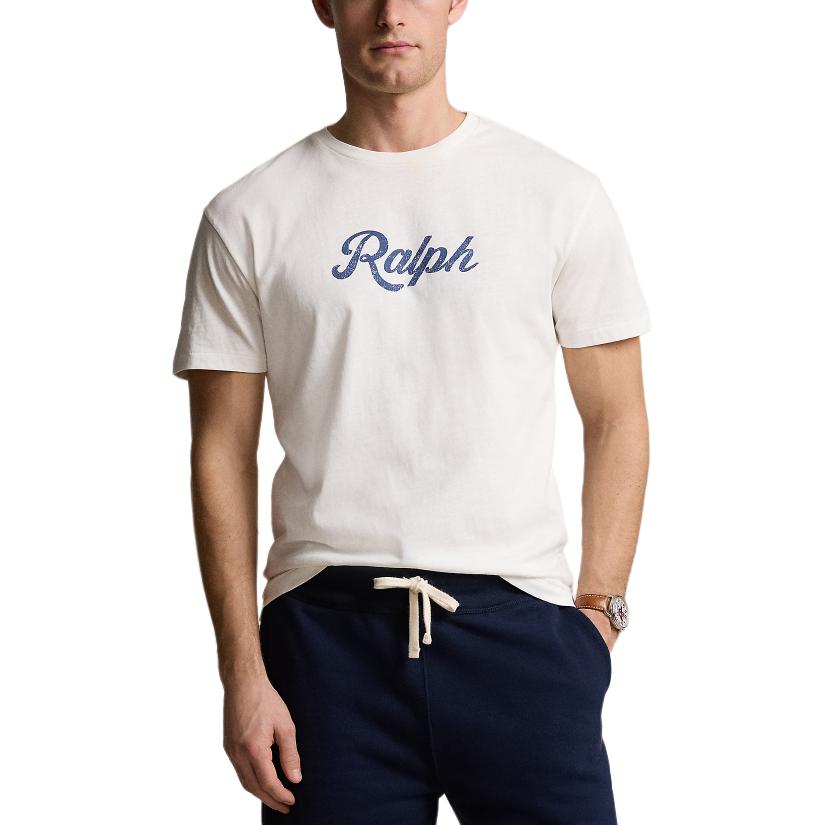 Polo Ralph Lauren SS24 Letter Print Crew Neck Short Sleeve T-Shirt Men Tops Nivis-Island-Off-White MNPOTSH1N822070-100