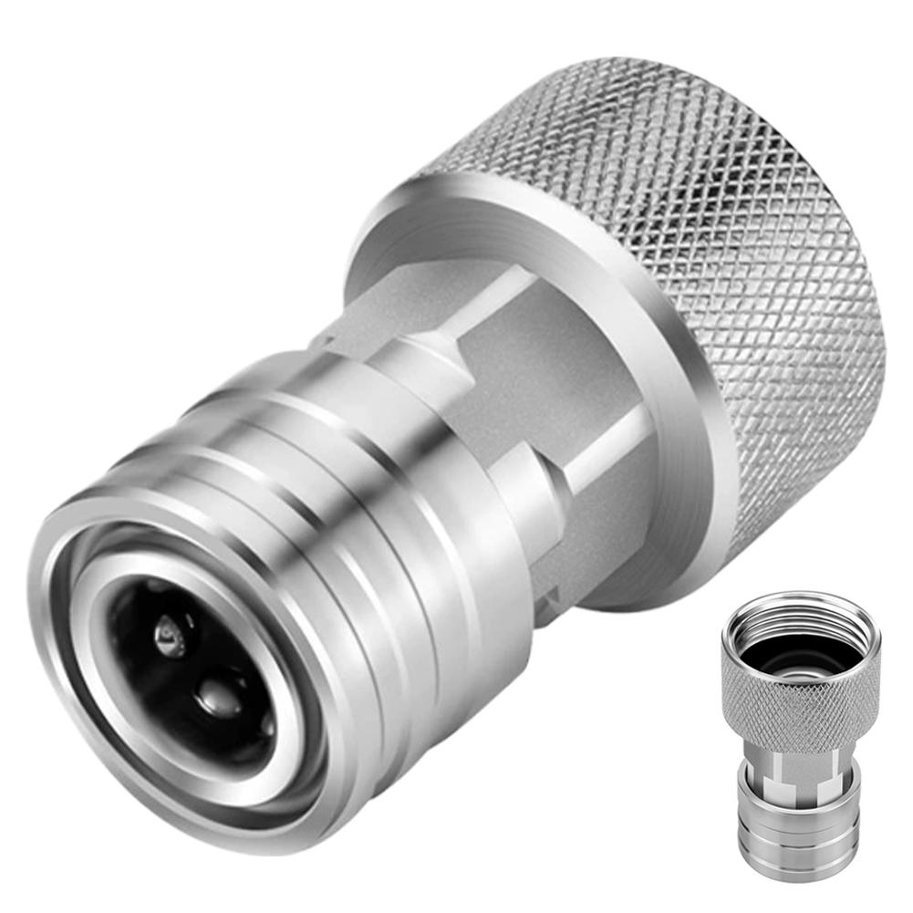 

Garden Hose to Pressure Washer Adapter 3/4” GHT to 1/4” Quick Connect Water Hose Nozzle Converter Stainless Steel