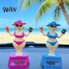 Solar Powered Car Toy Dashboard Decoration, Cute Beach Girl Swing ABS Plastic Decoration Ornament, Couple Style Dancing Figure for Vehicle Interior