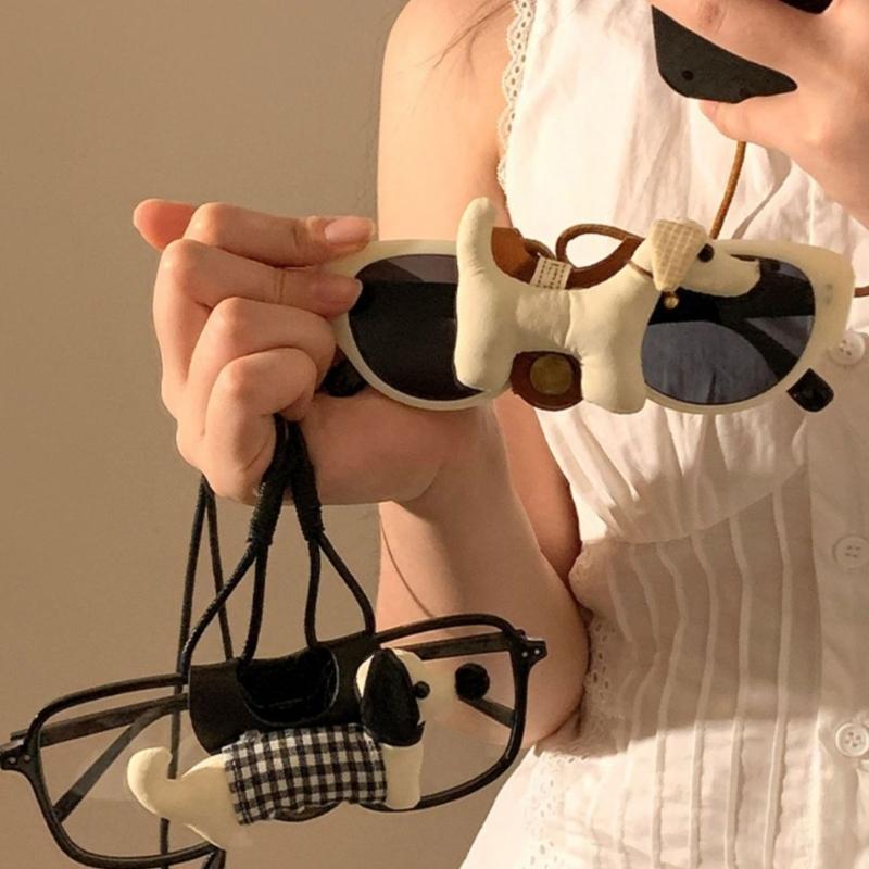 Multifunctional Pet Sunglasses Chain Necklace Lightweight Leather Accessory Long Sweater Chain For Daily Wear