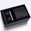 Men's Formal Tie Gift Box: Five-Piece Set with Logo, 8cm Striped Black for Weddings and Business 
