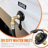 TONDA RV City Water Inlet With Check Valve, Brass Thread RV Water Fill Inlet Replacement, RV Water Hose Connector For Camper, Trailer, Motorhome