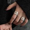 PANJBJ 925 Sterling Silve Irregular Ring for Women Girl Liquid Lava Hollowing Out Wide Hip Hop Jewelry Gift Dropshipping