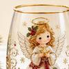 Bicchieri Unici per Feste di Natale 330ML Bicchiere d'Acqua in Vetro, Motivo Ghirlanda/Babbo Natale/Alce/Calze/Pupazzo di Neve Vetro Festivo Edizione Limitata Regalo