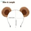 Plush Brown Bear Ears Headband Cute Furry Animal Cosplay Hair Hoop for Kids AdultCostume Party Photo Props Birthday Gift
