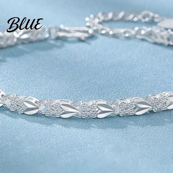Love Luck Bracelet Women Adjustable Length Four-Leaf Clover Heart Anniversary