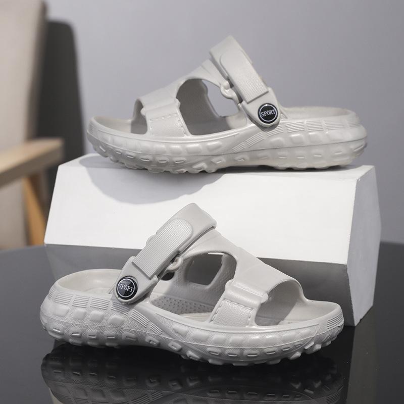 Children'S Sandals Are Universal For Boys And Girls In Summer Casual Non Slip One Word Drag Dual Purpose Outer Wear Thick Soled Solid Color Slippers