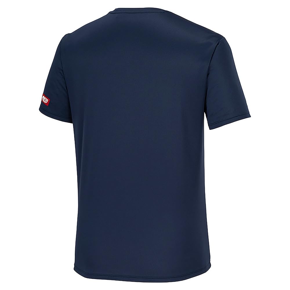 Mizuno Table Tennis Game Short JTTA Size S Shirt, Sleeve, U-Neck, Unisex, Moisture-Wicking, Quick-Drying, Certified, 82JAA110, Navy,