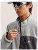 Unisex Outdoor Color Block Fleece Hiking Jacket with Stand Collar