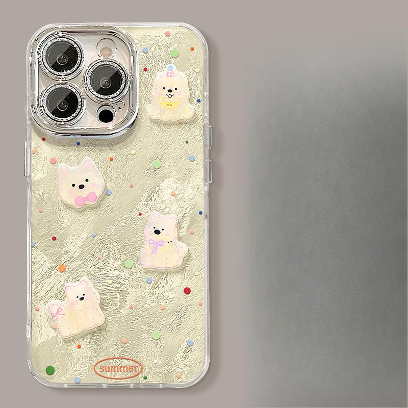 

Милая фигурка щенка подходит для чехлов для телефонов Apple 16pro, Huawei Mate60 с полной защитой от падений 15 и Xiaomi 14/13. Redmi K40/K40 Pro