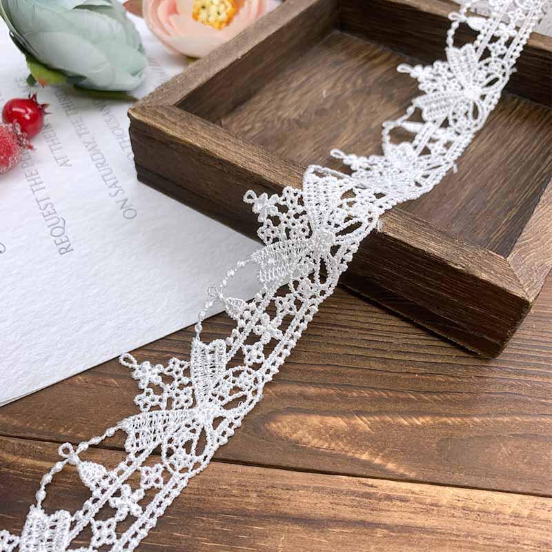 

High-Quality 3.5cm Embroidered Lace Ribbon for Lolita Clothing DIY белый