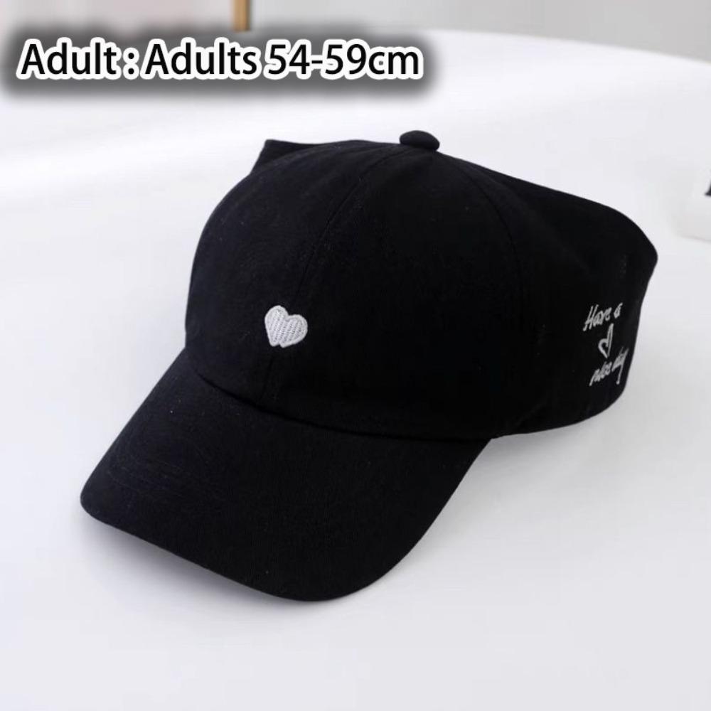 Heart-Embroidered Baseball Cap For Girls Breathable Cute Children'S Baseball Hat Uv Protection Sun Protection Tool