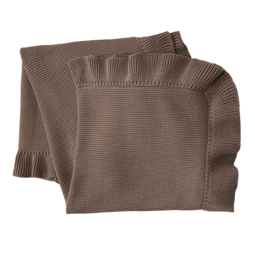 Autumn Winter Blanket Baby Lotus Leaf Edge Blanket Comfortable Cotton Knitted Strollers Cover Children's Bed Throw